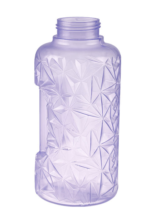 1L PP Color Transparent Polygonal Shaped Water Bottle With Handle