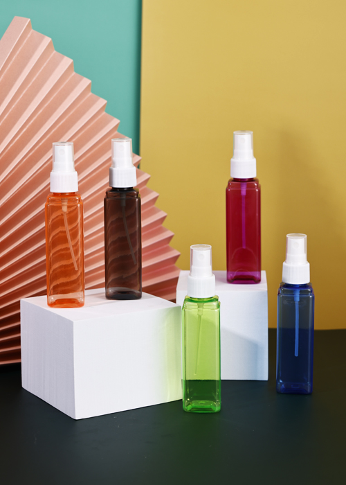60ml PET color transparent square bottle