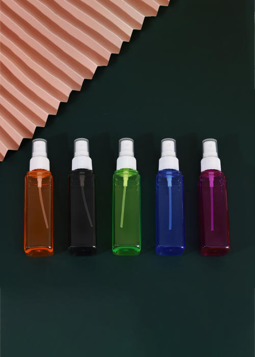 60ml PET color transparent square bottle