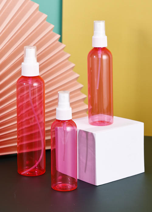 100ml-200ml PET pink transparent bottle