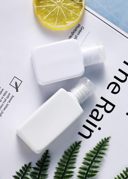 60ml white PET flip top square bottle