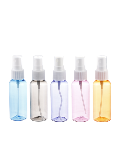 50ml color transparent PET spray round bottle