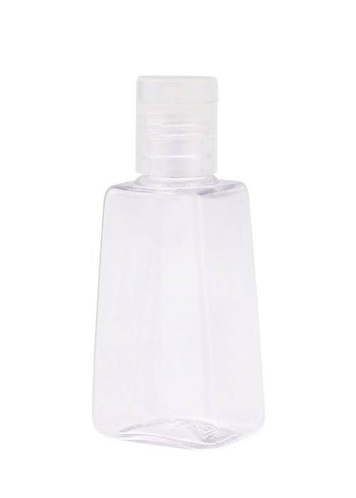 30ml PET transparent trapezoidal bottle with flip-top hook cap