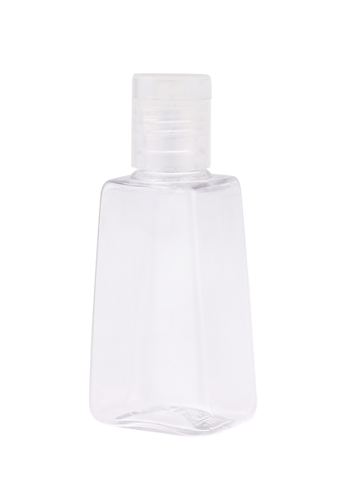 30ml PET transparent trapezoidal bottle with flip-top hook cap