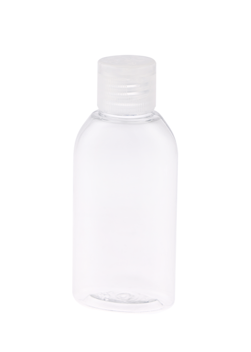 60-100ml PET oval flat gel lotion flip top bottle hand sanitizer bottle