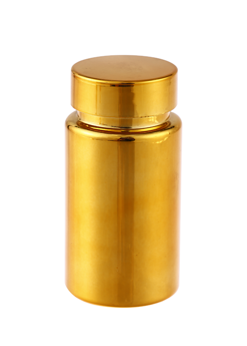 100ml PET electroplating gold silver shading health care product bottle