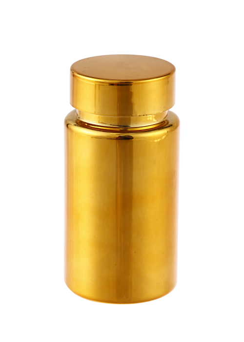 100ml PET electroplating gold silver shading health care product bottle