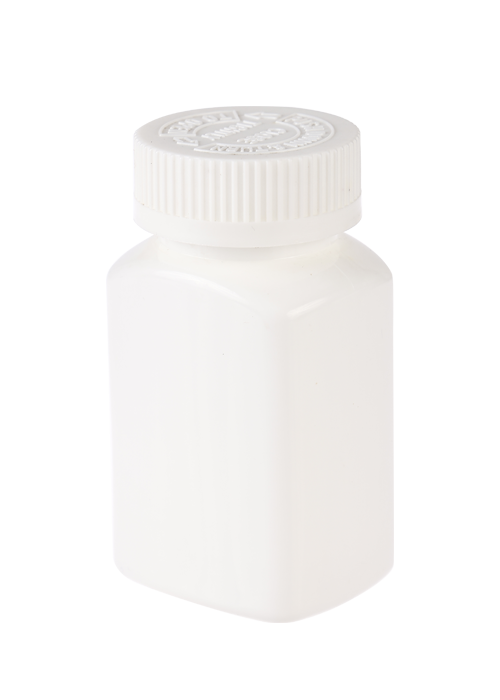 100ml PE three-station health product capsule bottle with pressure cap