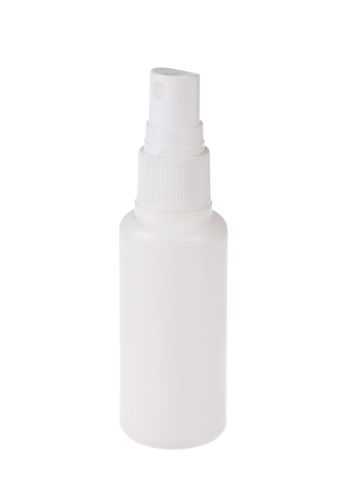 60-100ml PE white spray round shoulder bottle